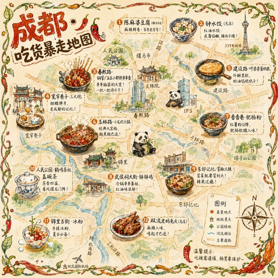 Chengdu Food Map Infographic