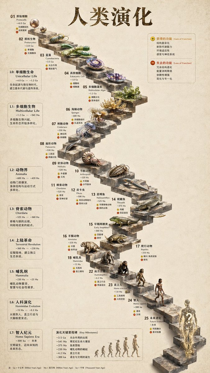Human Evolution Map Infographic