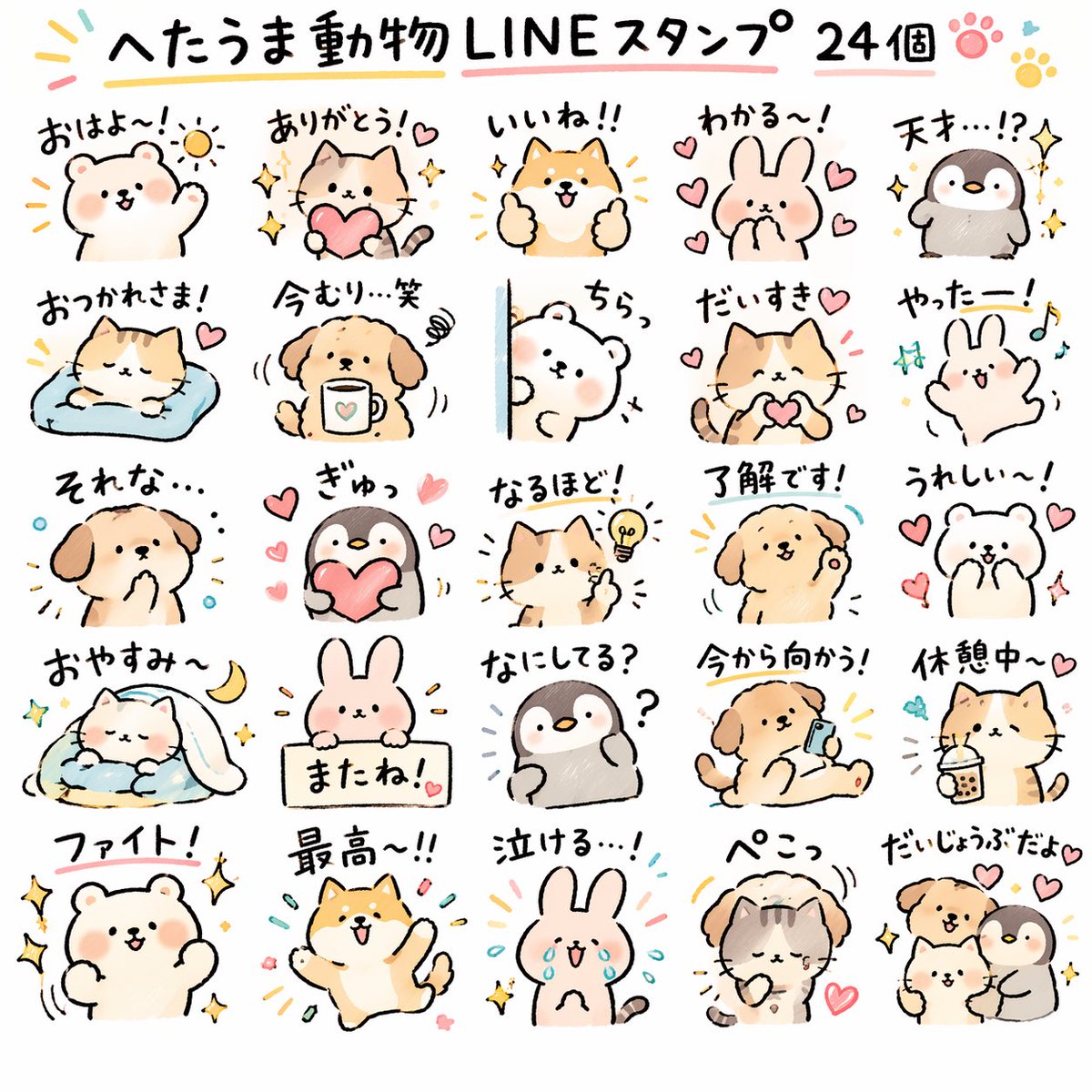 Hamster Animal LINE Sticker Set