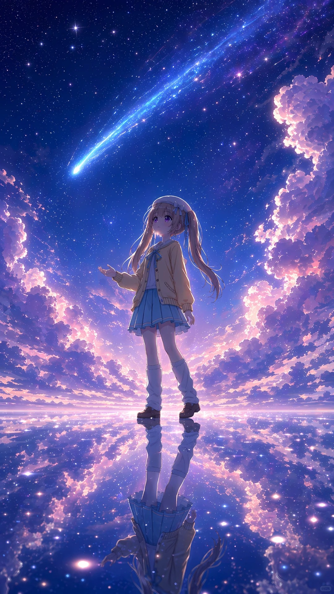 Starry Girl Dreamscape Illustration