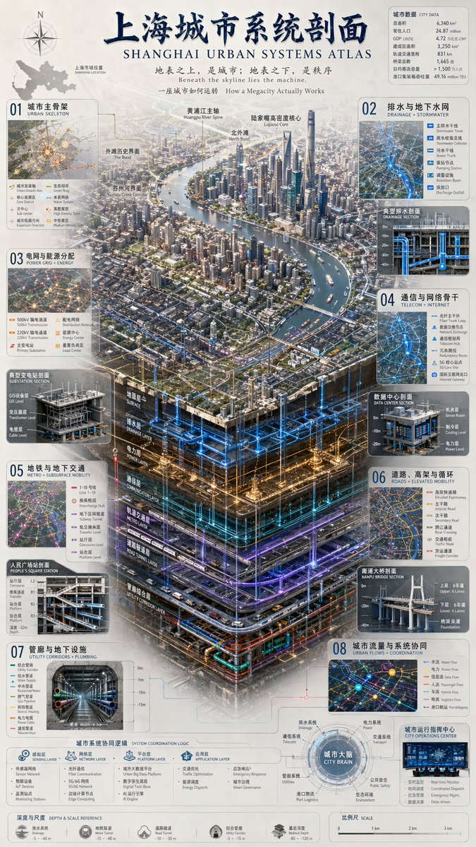 Shanghai Urban Building Cutaway Infographic