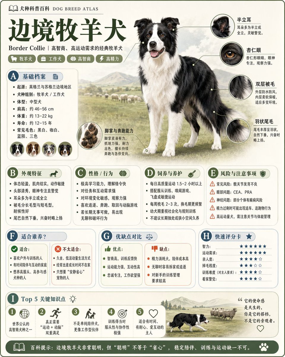 Border Collie Breed Infographic
