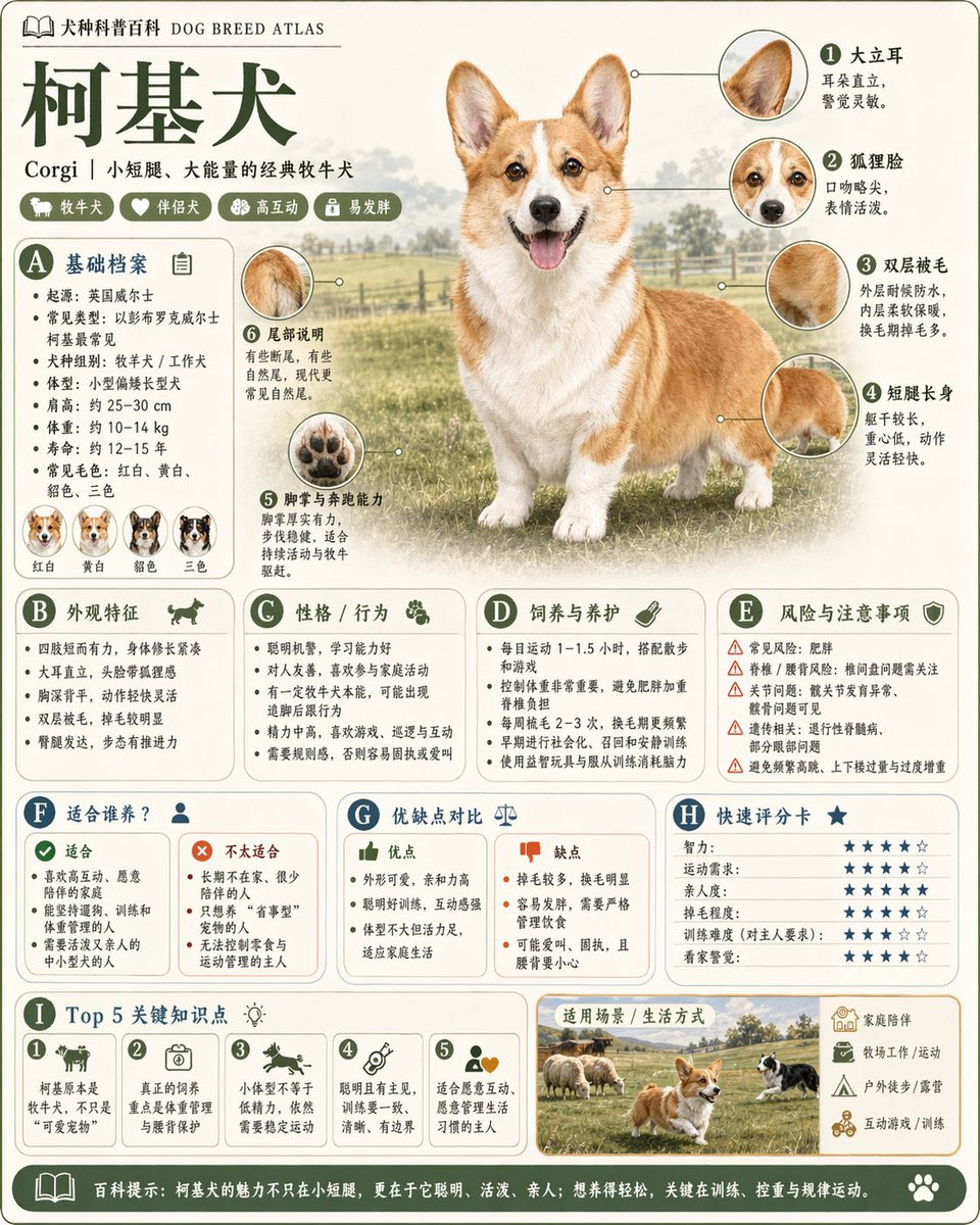Corgi Dog Breed Infographic