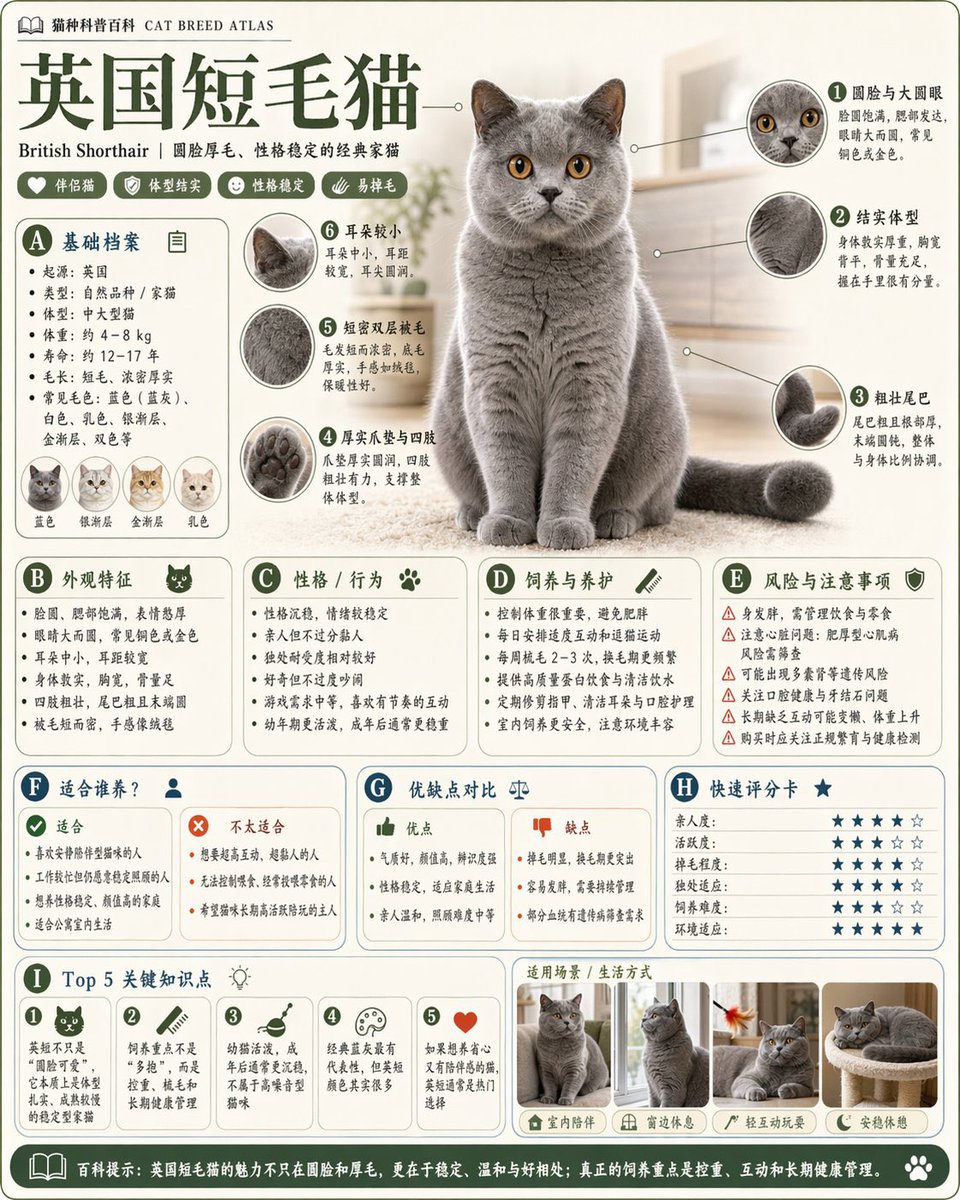 British Shorthair Cat Infographic
