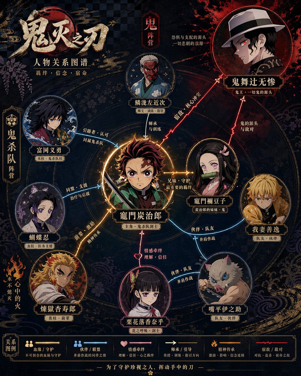 Demon Slayer Character Relationship Map